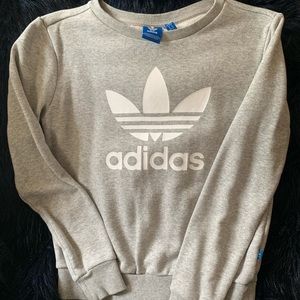 Adidas Trefoil Crew Neck Sweater XS Grey